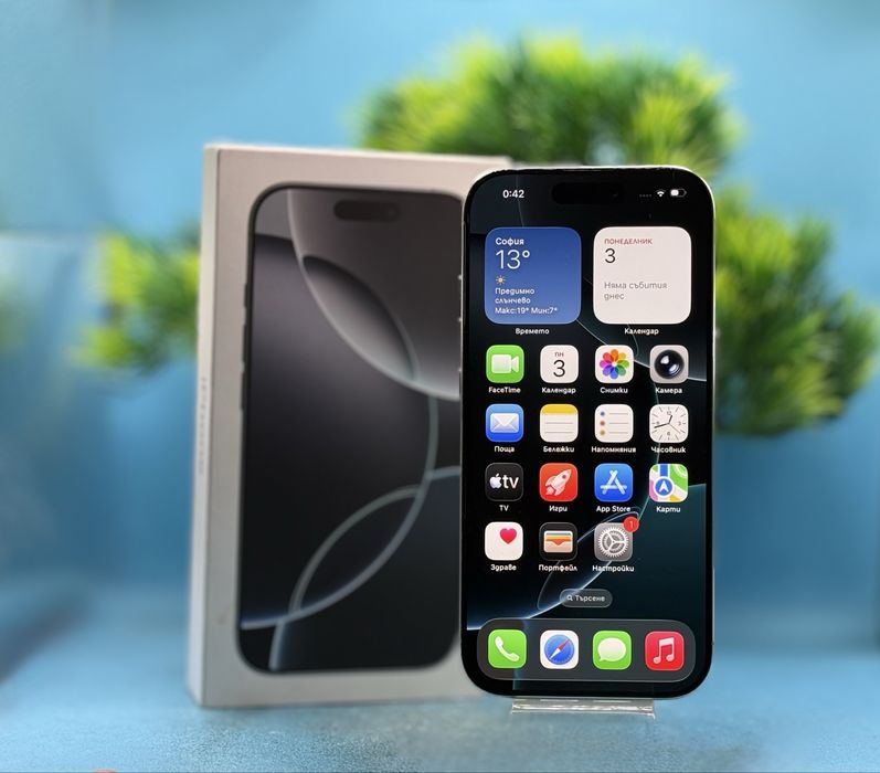 ГАРАНЦИОНЕН!!! Apple iPhone 16 Pro, 128GB, 5G, White Titanium