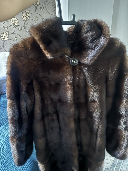 Норковая шуба коричневая