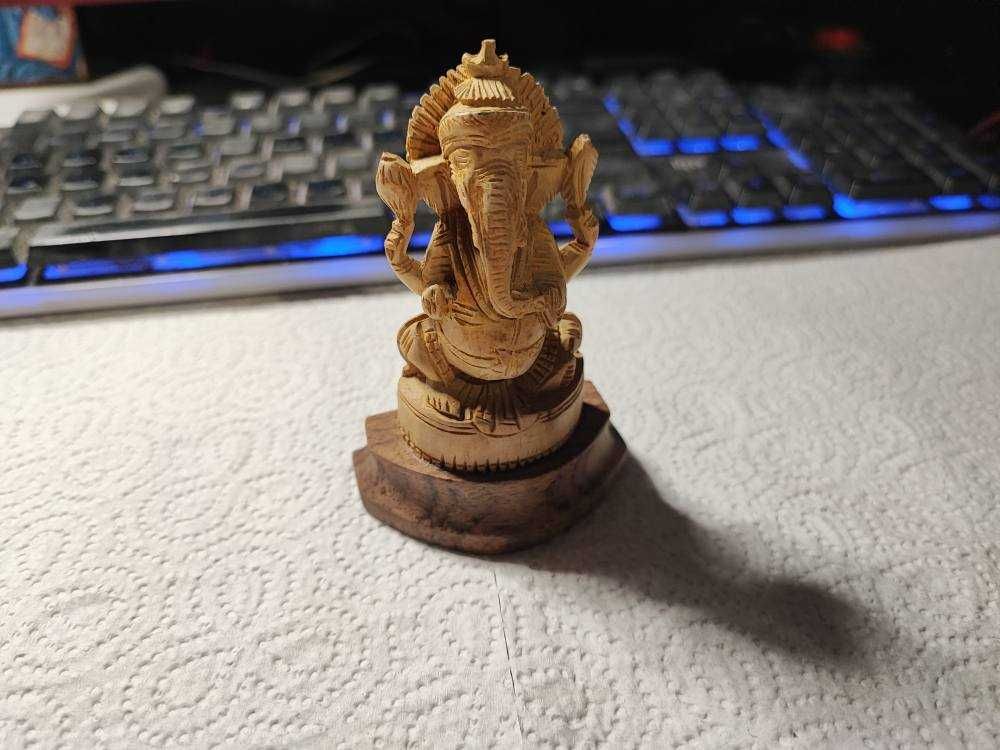 Statueta vintage Ganesha din lemn
