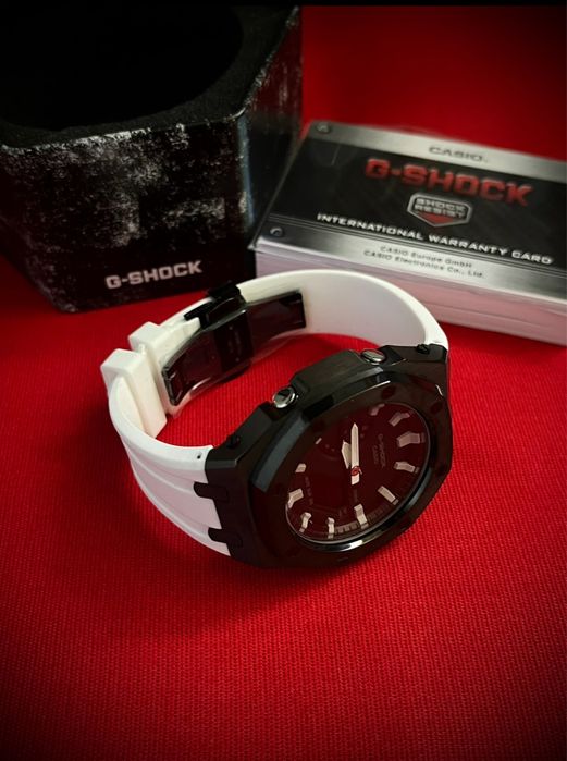 G-Shock GA-2100 AP Mod - Black/White Premium мод +кутия, топ състояние