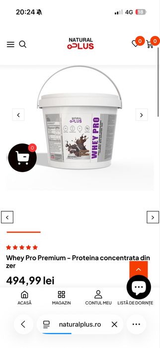 Proteina Whey Pro Natural Plus 4Kg 3 cupe folosite