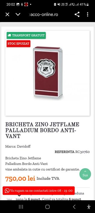 Brichetă anti-vânt ZINO jetflame Palladium Black