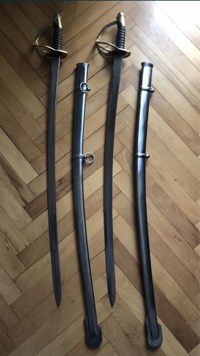 Sabie,pereche de sabii franceze de cavalerie,cu teaca