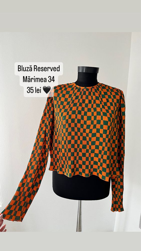 Bluza reserved 34 xs s m L noua portocaliu galben vara