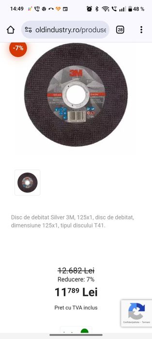 Disc de debitat Silver 3M flex 125 mm inox fier metal