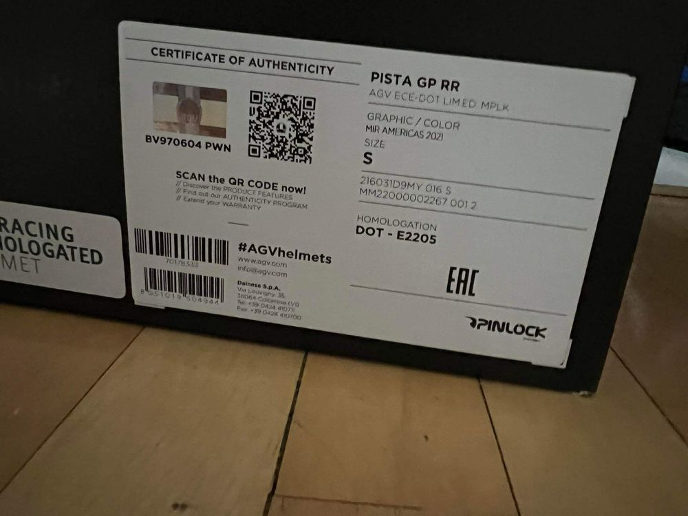 каска AGV Pista GP RR