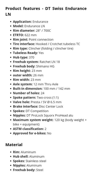 Капли Dt Swiss endurance LN 28"/700c