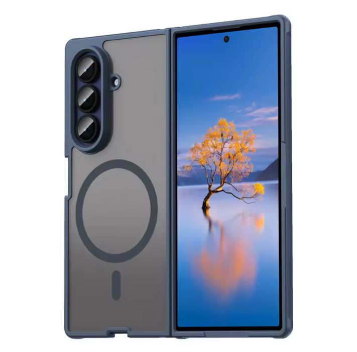 Samsung Z FOLD 7 Husa Magsafe Fata Spate Plastic Neagra / Albastra