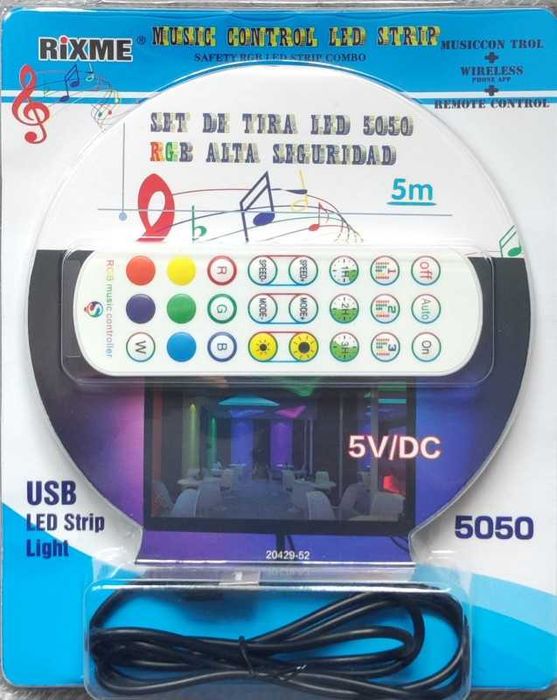 Banda led RGB cu telecomanda si aplicatie telefon , auto / casa