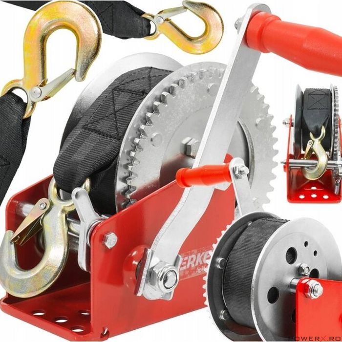 Troliu manual, vinci, 850 Kg, lungime curea 10m, grosime cablu 5 mm,