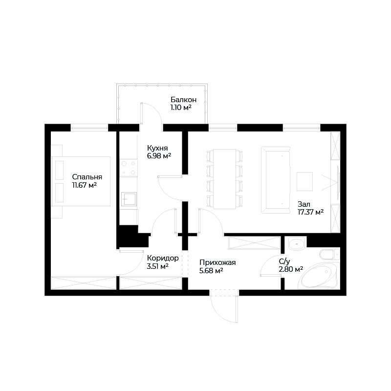 2-xonali xonadonlar | 2-комн. квартиры ЖК Assalom Sohil - Golden House