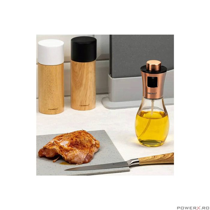 Pulverizator pentru ulei si otet 200ml, auriu-roze, Kinghoff