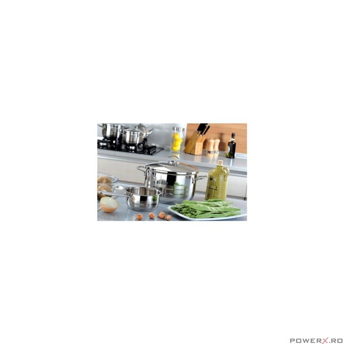 Oala cu capac din inox, 36x16cm, 15litri, compatibila cu toate