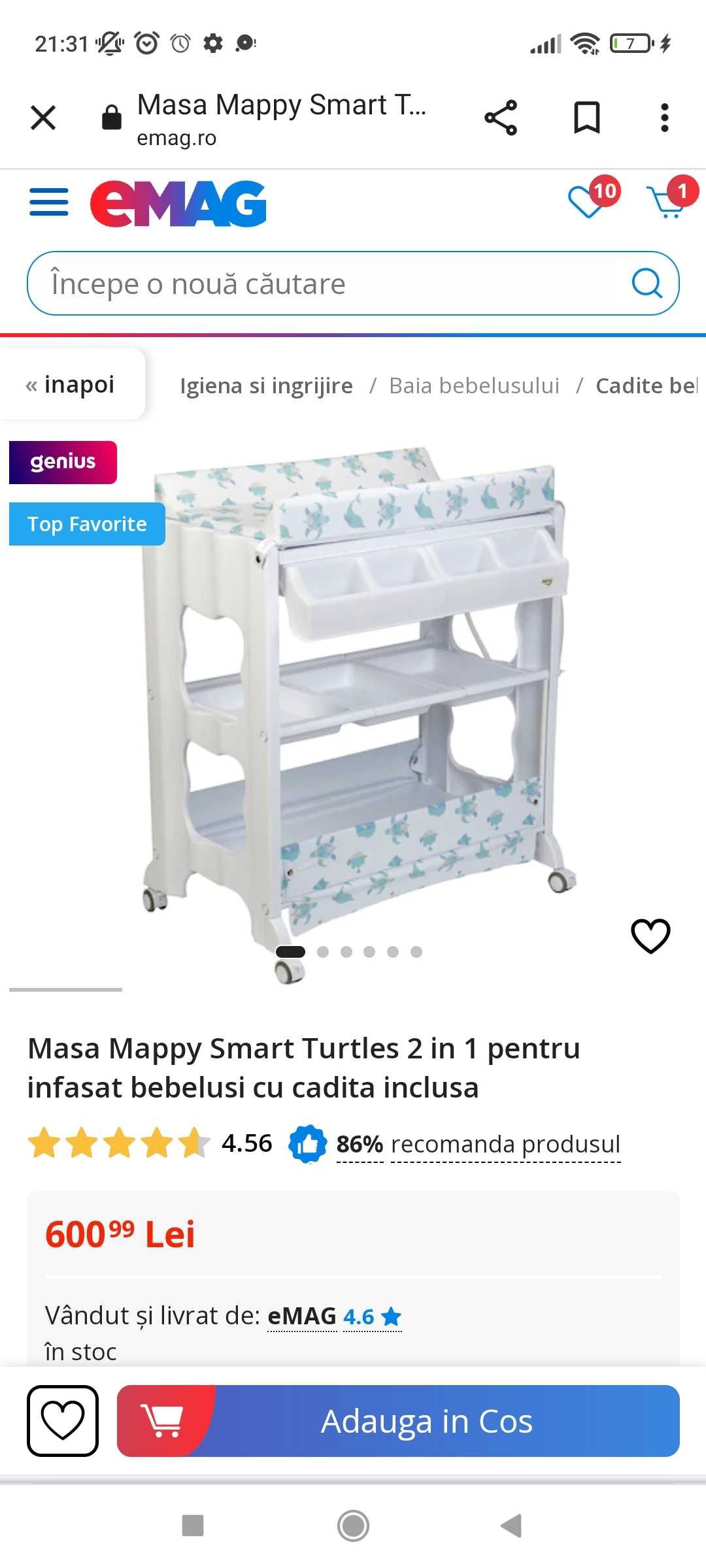 Cădiță cu masa de înfășat