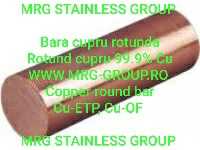 Bara cupru rotunda 100mm rotund cupru CuETP 99.9% Cu alama inox dural