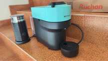 Nespresso Vertuo, Mint + Aeroccino 3, Negru + 30 capsule