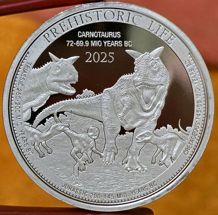 Congo Prehistoric Life Wildlife monede lingou argint 999