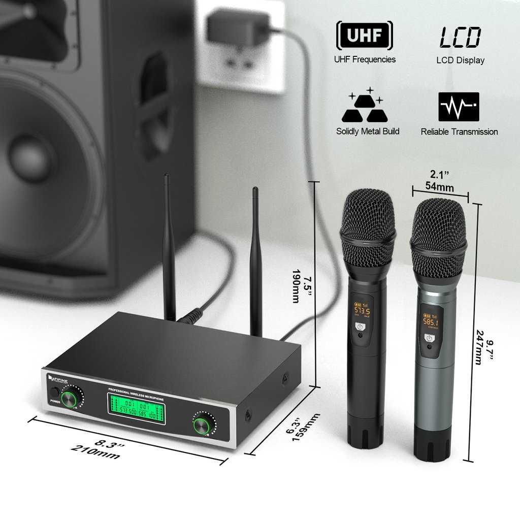 Fifine K040 UHF Wireless Singing Karaoke Mic Dual Handheld Microphone