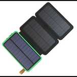 Baterie Externa Solara Power Bank 20 000 mAh 3 Panouri Negru