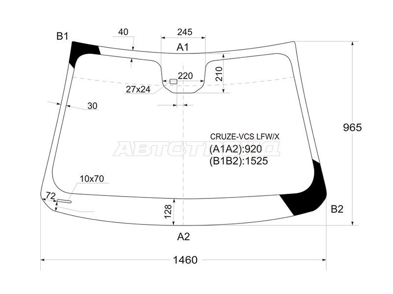 Стекло лобовое  Chevrolet Cruze