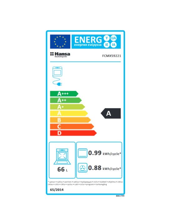 Aragaz hansa fcmx59221, 4 arzatoare, mixt, 4 arzatoare, grill, rotisor
