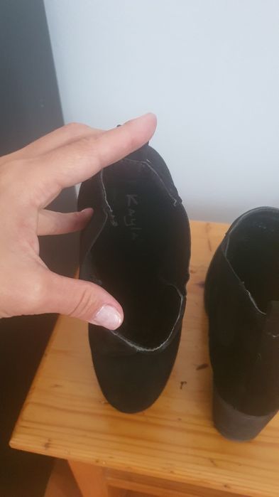 Ghete botine negre Kayla, mărimea 39, toc scurt