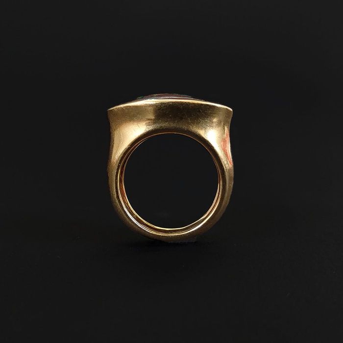 (PROMO) Inel unisex, designer, aur 18k cu boulder opal, certif