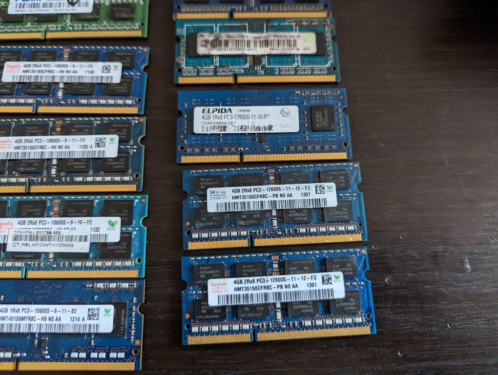 Vând memorii DDR3 laptop 4Gb 1066 1333 1600 DDR3L