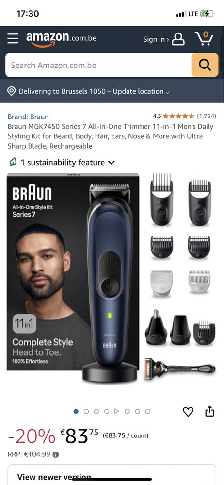 Braun All-In-One Series 7 MGK7440, комплект 11 в 1