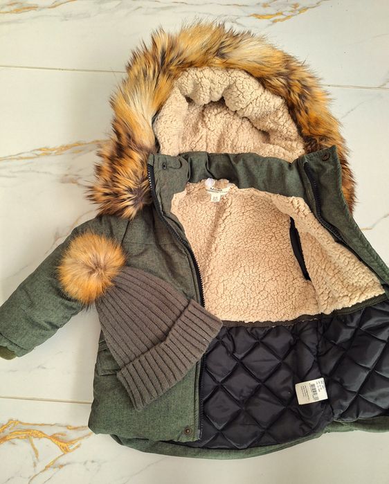 Дебело military яке с каракул