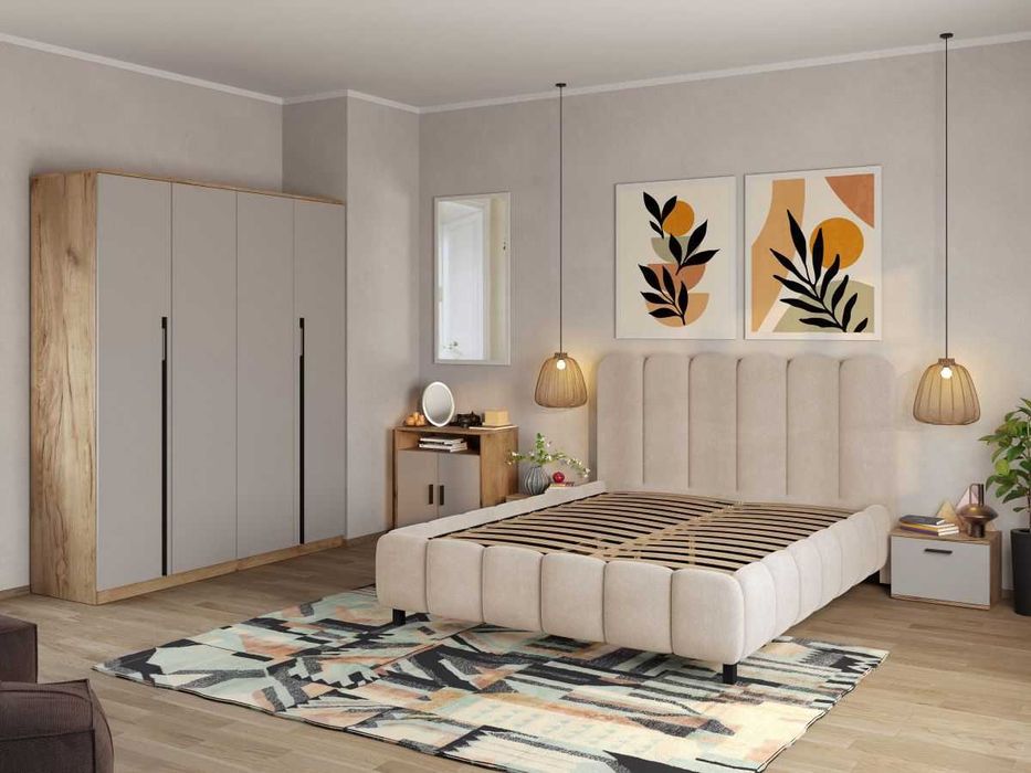 Set Mobila Dormitor Casmir / Stejar Siena C11 - Transport Gratuit