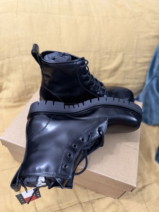 Tommy Jeans Lace-Up ghete dama din piele neagra marimea 38 noi