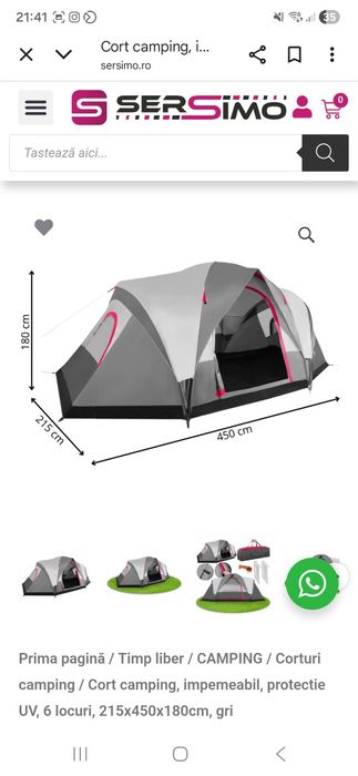 Cort camping 6 persoane