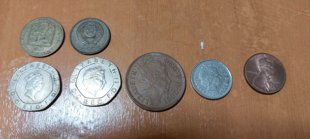 Monede vechi romanesti si straine (116) + 3 bancnote : intre 1914-2005