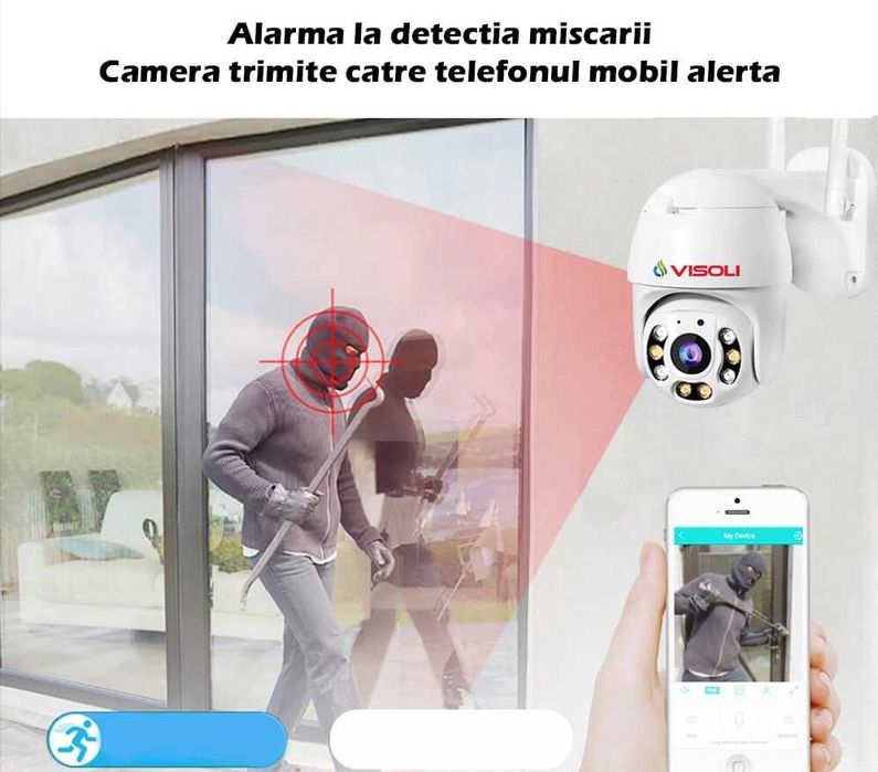 Camera de supraveghere WIFI Visoli® QW25-5, 5MP Lentile Sony, Exterior