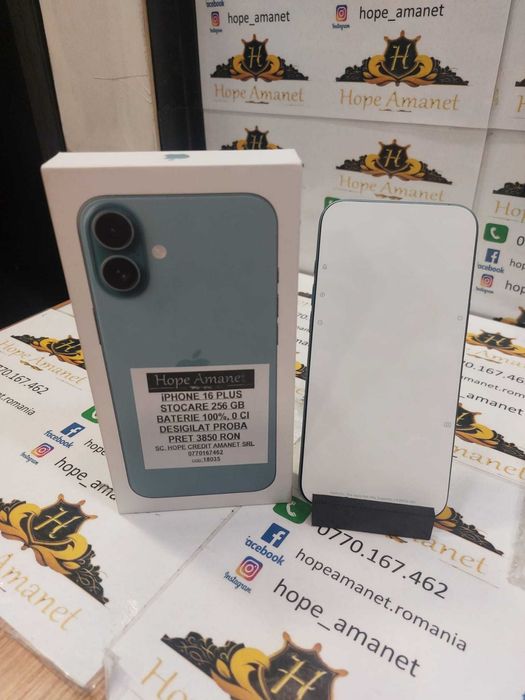 Hope Amanet P12/iPhone 16 PLUS 256GB/Baterie: 100%
