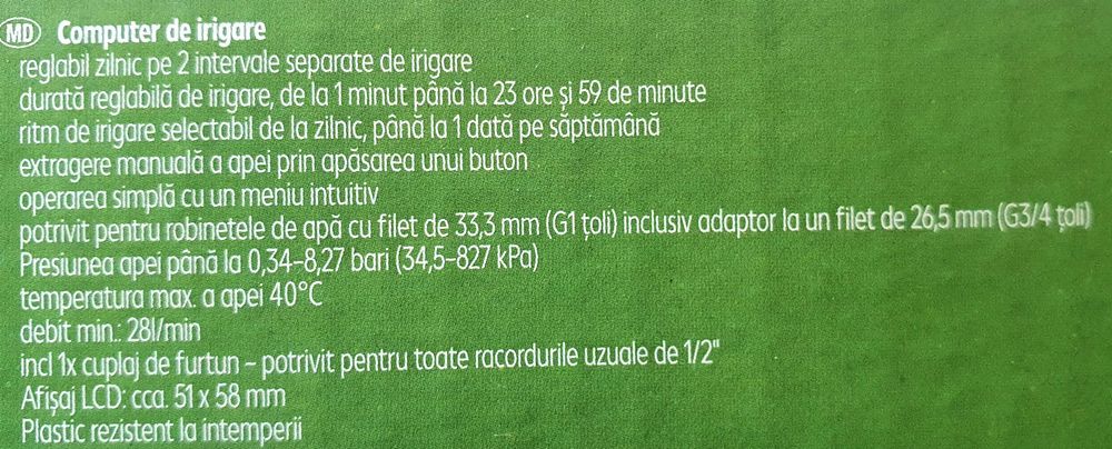 Programator electronic pentru irigare COUNTRY SIDE