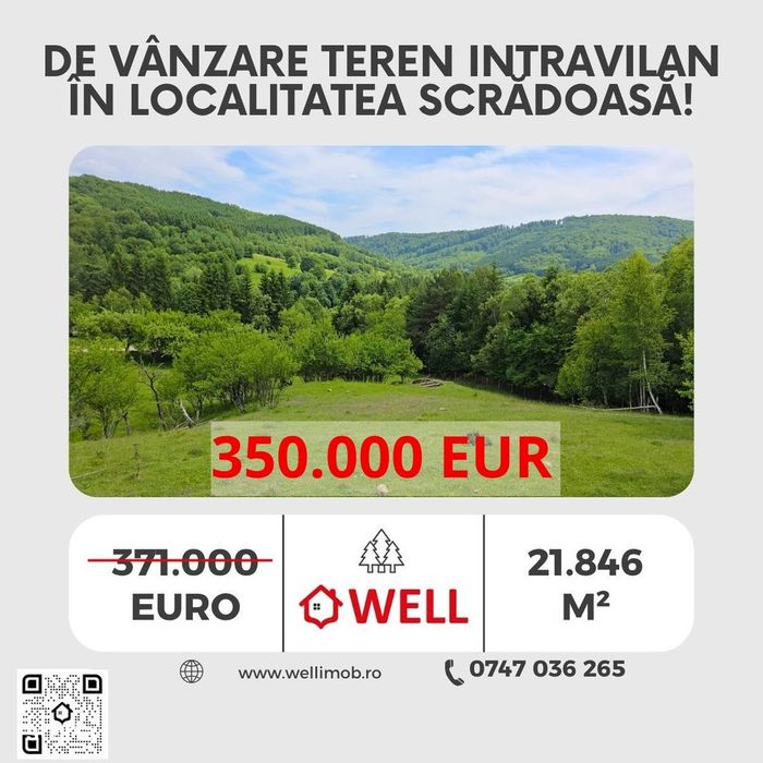 De vânzare teren intravilan în localitatea Scrădoasă!