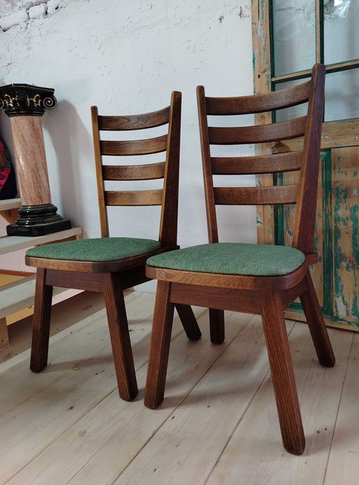 Scaune vechi din lemn masiv de stejar, Olanda