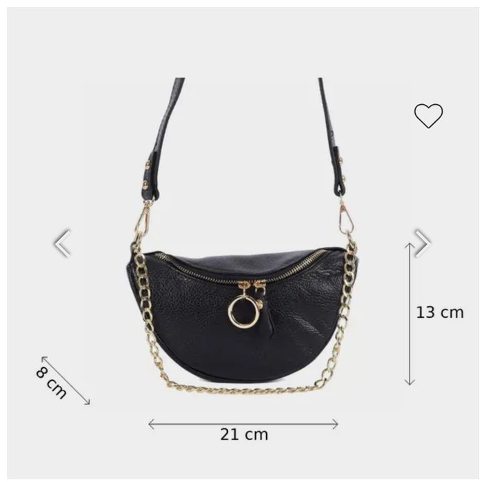 Дамска черна чанта от естествена кожа Vera Pelle