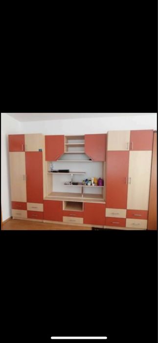 Dulap dormitor cu etajera si dressing 365cm