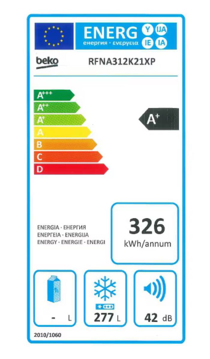 Фризер Beko, 277 л, 8 чекмеджета, Клас A+, No Frost