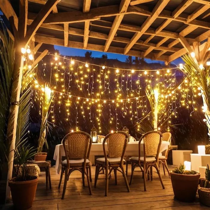 12метра -25 Метра Висящи Коледни Лампи ТИП Завеса Екстериор/ Интериор