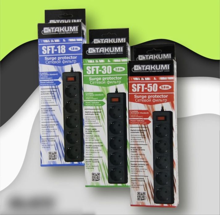 Удлинитель/Пилот Takumi c кнопкой 5 розеток Доставка есть!
