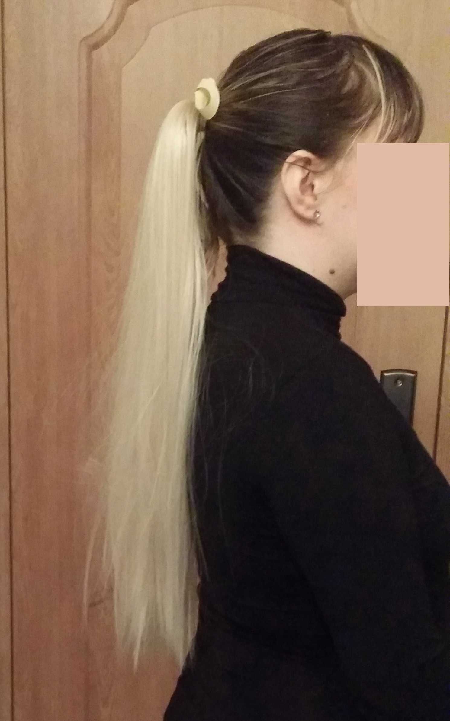 Coada par sintetic, extensie ponytail intins: BLOND DESCHIS, 60cm