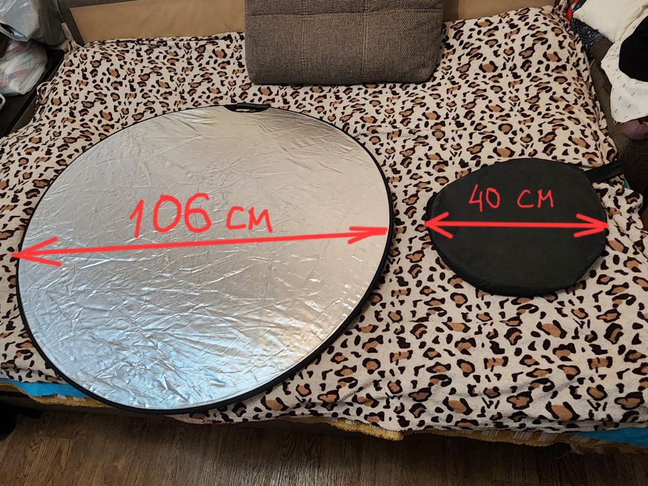 Отражатель рассеиватель 5 в 1 круглый с ручкой 106 см