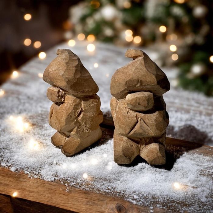 Pitici sculptati din lemn Mos Craciun