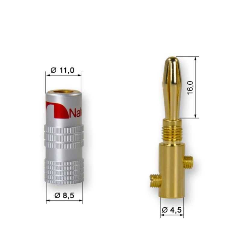 штекеры позолоченные  Nakamichi для колоночного кабеля