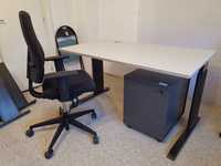 Birou BENE reglabil pe înălțime PREMIUM + scaune+ rollbox