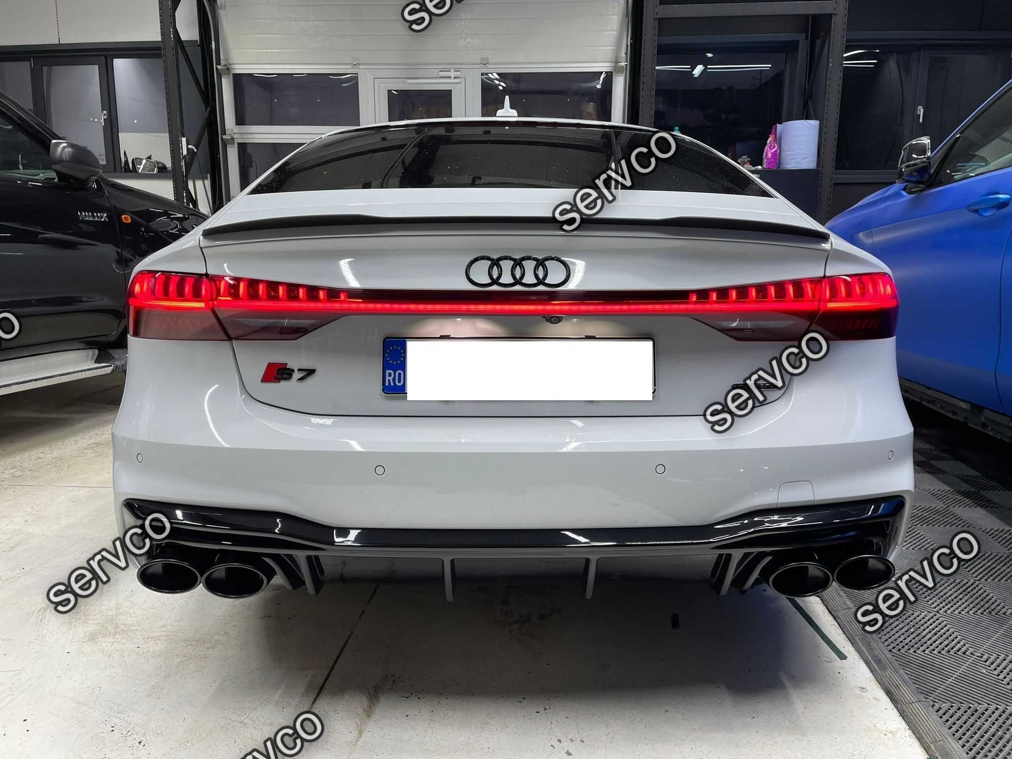 Difuzor bara spate Audi A7 C8 S-Line plus imitatii evacuare Maxton